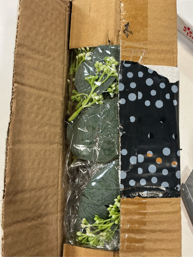 Condition photo showing New/Like New for 64 pcs artificial greenery stems,silver dollar eucalyptus stems with 384 eucalyptus leaves white seed branches for flower arrangements,wedding bouquets