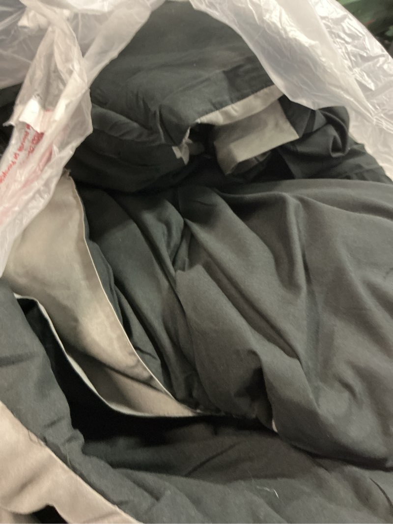 Condition photo showing As Is for Decroom Lightweight Twin Comforter Set with 1 Pillow Sham - 2 Pieces Set - Quilted Down Alternative Comforter/Duvet Insert for All Season - Black/Grey - Twin/Twin XL Size Twin Black/Grey