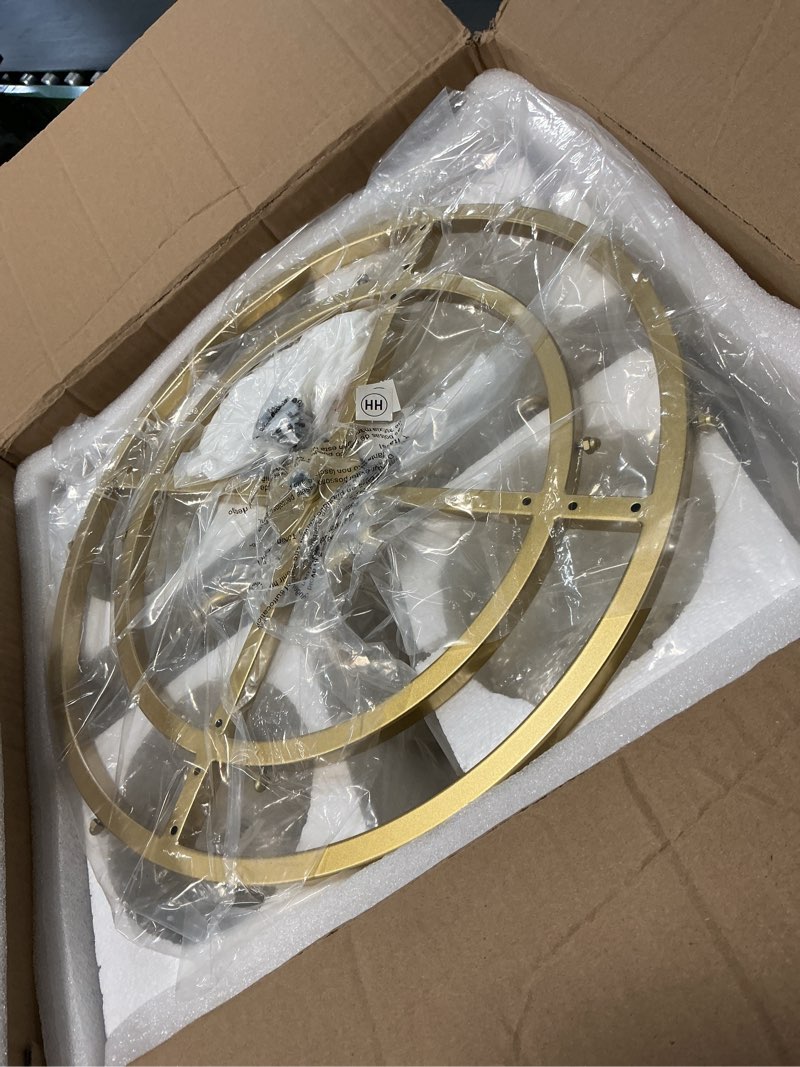 Condition photo showing Good Condition for tochic modern semi flush mount ceiling light, 4 lights gold lotus leaf glass close to ceiling light, 17.7" vintage farmhouse chandelier for hallway, entryway, foyer, living room, bedroom