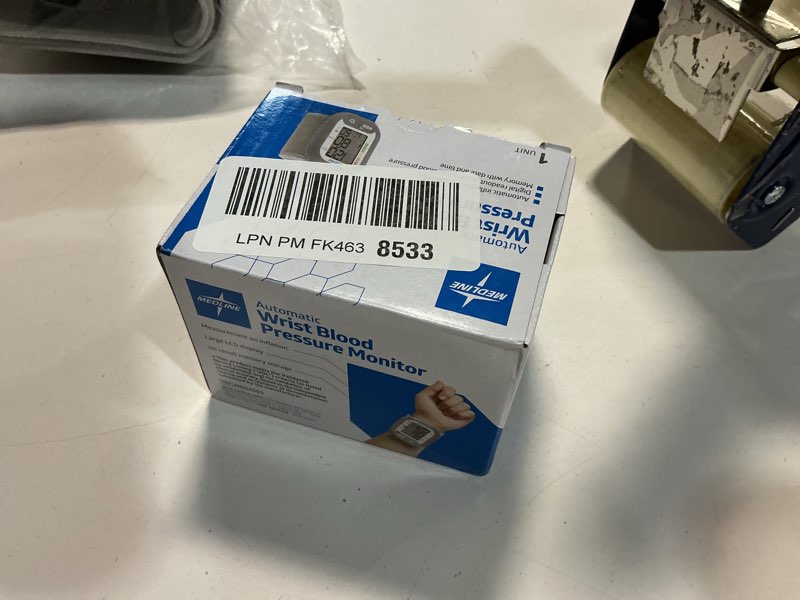Condition photo showing New/Like New for Medline Digital Wrist Blood Pressure Monitor, Wearable, Digital LCD Display, Stores Up To 60 Readings, Batteries Included