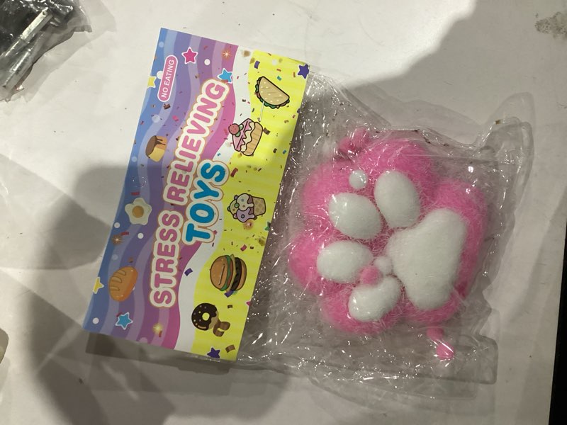 Condition photo showing New/Like New for Big Taba Cat Paw Squeeze Toys for Stress Relief , 5 Inch Jelly Kitty Paw Kit Soft Cat Paw Squeeze Handmade Toy Cute Pink & White Fidget Toys for Kids Teenagers Adults Home Office Relaxing