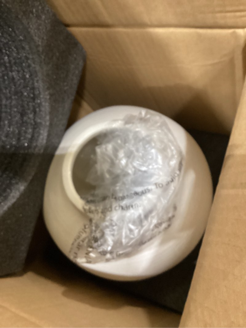 Condition photo showing Good Condition for Large White Ceramic Vase - 9.8 Inch Rustic Farmhouse Vase for Home Decor, Minimalist Tall Vases for Living Room, Table, Bathroom, Holiday & Weddings (Sandstone White) Sandstone White 9.8 inch