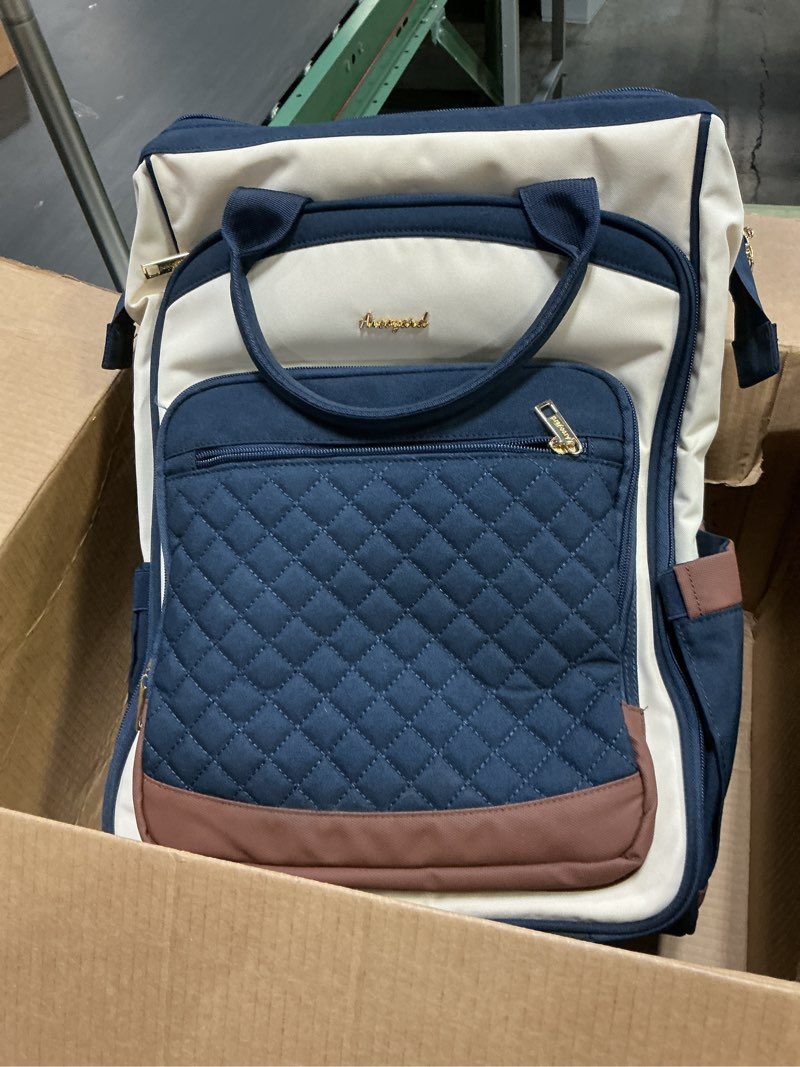 Condition photo showing Good Condition for Rolling Backpack for Women, Travel Backpack with Wheels, Vertical Storage Wheeled Laptop Backpack, Backpack on Wheels for College Business Work Overnight, Stylish Rolling Laptop Bag, Navy Blue