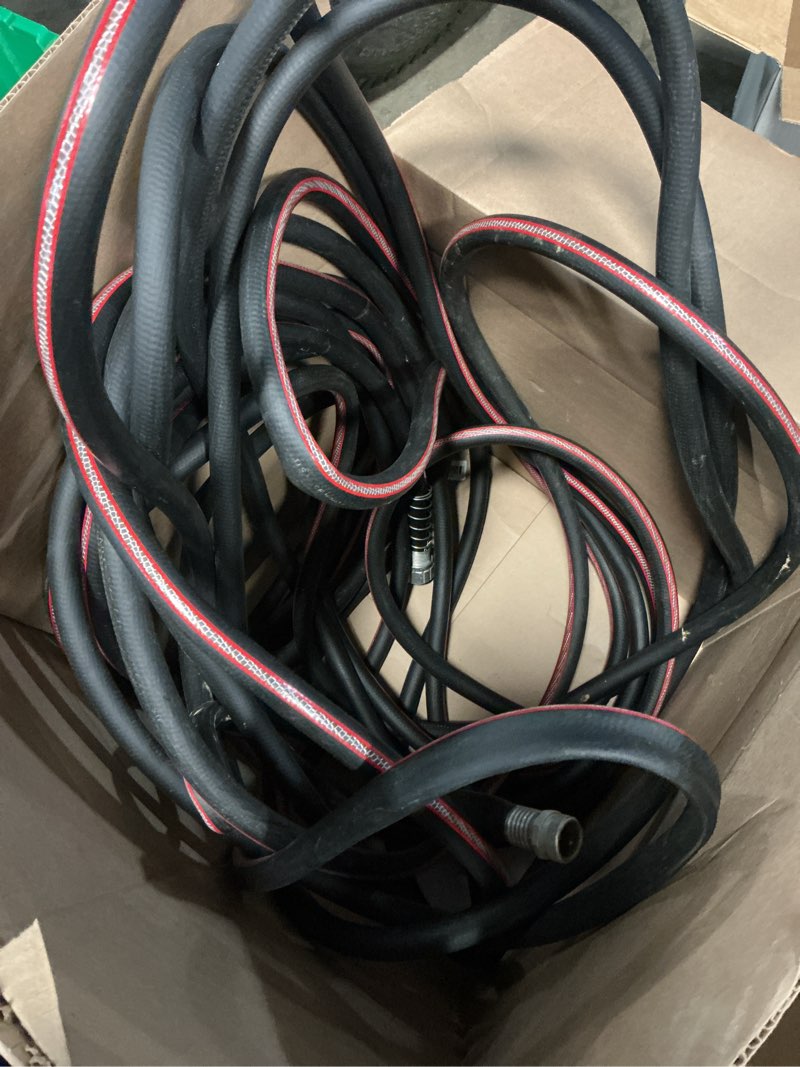 Condition photo showing As Is for neverkink max teknor apex 5/8-in x 100-ft contractor -duty kink free vinyl black coiled hose