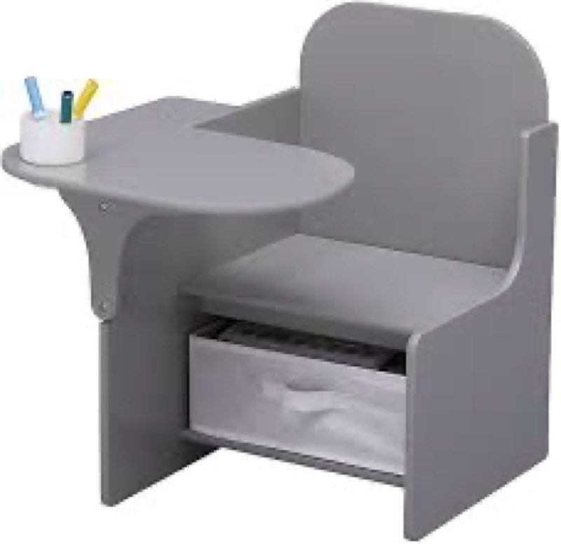 Delta Children MySize Chair Desk With Storage Bin, Grey