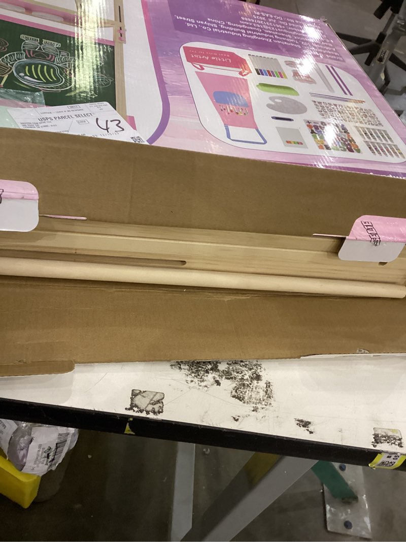Condition photo showing New/Like New for Easel for Kids Toys,Adjustable Wooden Toddler Art Easels, Girls Toys for Ages 5-7,8-13,Magnetic Dry Eraser White Board and Chalk Board with Art Supplies,Kid Easel 4 5 6 7 8 9 10 Year Old Girl Gifts Pink