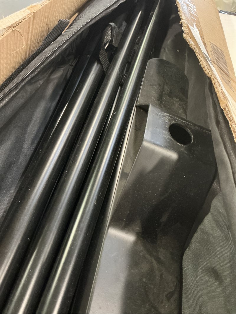 Condition photo showing As Is for Backdrop Banner Stand 10x8ft?Adjustable Heavy Duty Photo Backdrop Stand?Step and Repeat Background Stands for Party?Photography?Wedding