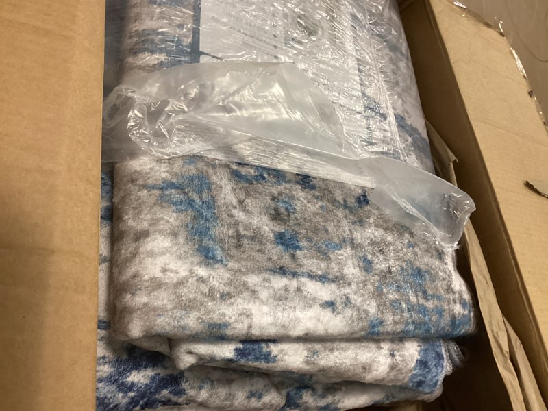 Condition photo showing Good Condition for Washable Area Rugs 8'x10' Non-Slip Modern Abstract Soft for Living Room Entryway Bedroom Nursery, Print Pattern, Blue Grey Navy Gray Blue/Gray 8' x 10' (Rectangular)