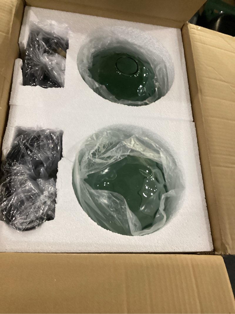Condition photo showing Good Condition for 2 pack plug in pendant light fixtures, green glass pendant lights vintage hanging lamps with hammered glass globe, mid century brass hanging lights with plug in cord for kitchen bedroom green, small, 2 pack