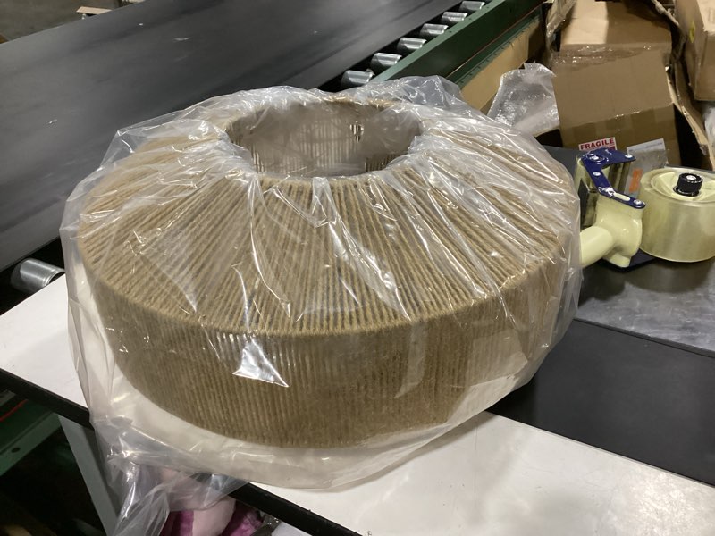 Condition photo showing New/Like New for coastal large woven pendant light fixture 17.8 inch one-light adjustable natural hemp rope cage pendant lighting for kitchen island dining room living room farmhouse pendant light-2
