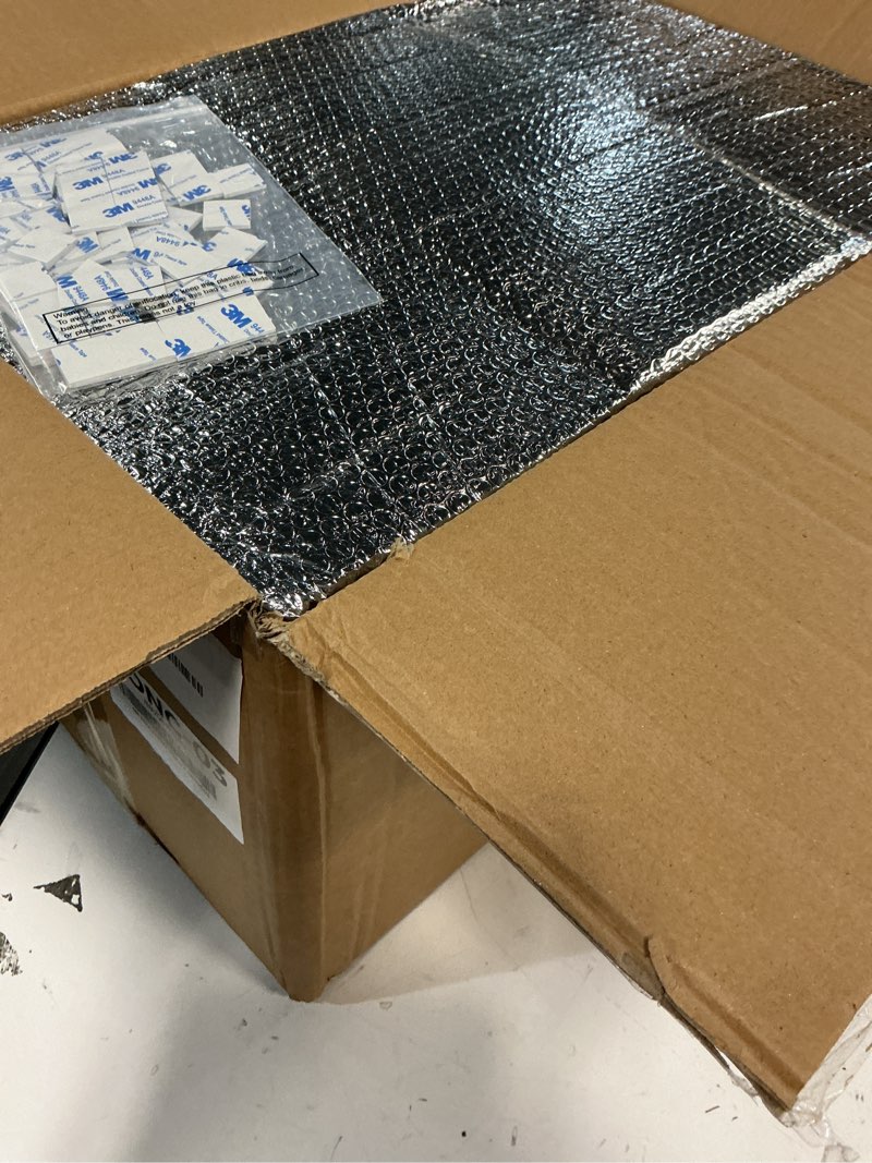 Condition photo showing Good Condition for Gerrii 16 Pcs 16 P Garage Door Insulation Kit Double Bubble Insulation Panels Reflective Aluminum Radiant Thermal Winter Summer Barrier Sheets 100 Tape for Attic Garage Wall (20.5 x 54 Inch) 16 20.5 x 54 Inch