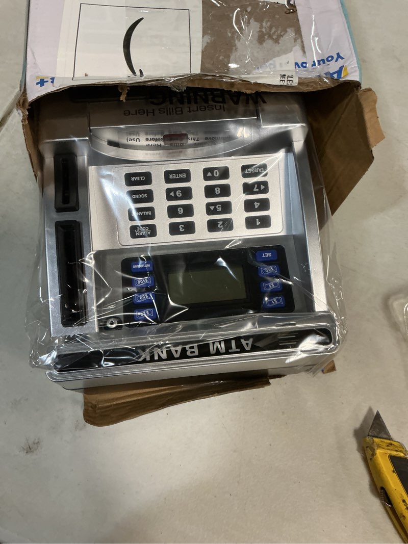 Condition photo showing Good Condition for baodlon piggy bank for kids, atm machine bank for real money with debit card, bill feeder, coin recognition, balance calculator, electronic savings safe box, cool stuff toys gifts for teen boys girls black
