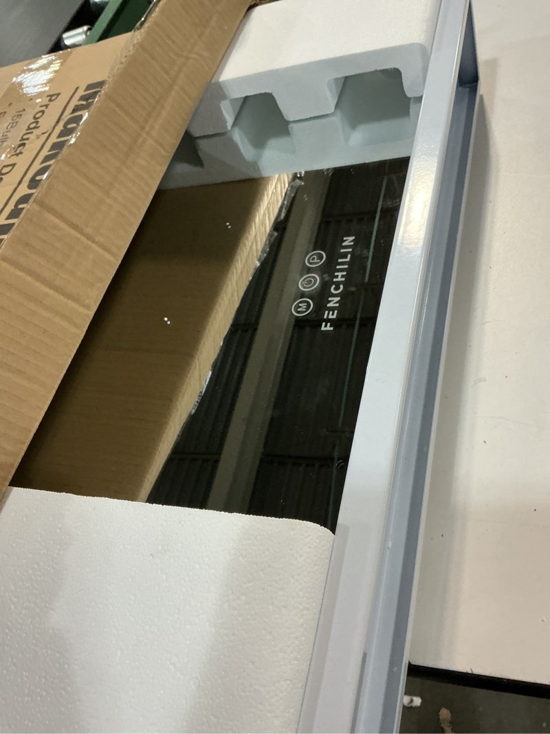 Condition photo showing As Is for FENCHILIN Vanity Mirror with Lights, Hollywood Lighted Makeup Mirror with 15 Dimmable LED Bulbs for Dressing Room & Bedroom, Slim Metal Frame Design, White White-usb+typec Charging