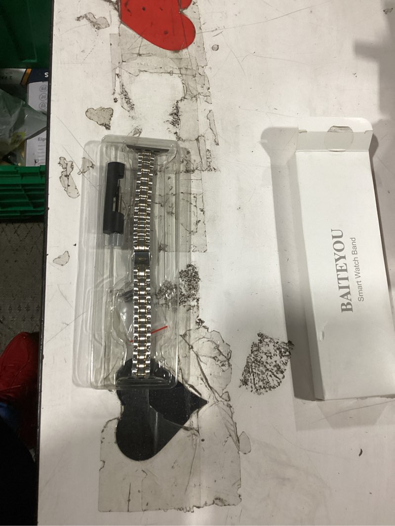 Condition photo showing New/Like New for baiteyou narrow metal band compatible with apple watch bands 38mm 40mm 41mm 42mm 44mm 45mm 46mm 49mm (series 11 10 9 8 7 6 5 4 3 2 1 se ultra), dressy thin stainless steel iwatch bands for women silver/gold 44mm/46mm/45mm/49mm/42mm(series 3/2/1)