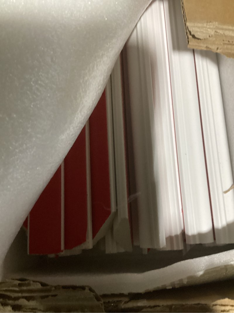 Condition photo showing Good Condition for 3 set peel and stick wall molding kit,premade self adhesive wainscoting panels,ready to assemble accent molding trim for interior wall moulding decor (24x72in)