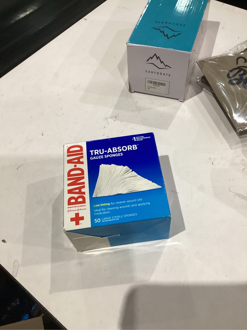 Condition photo showing New/Like New for Band Aid Brand First Aid Products Tru-Absorb Sterile Gauze Sponges for Cleaning and Cushioning Wounds, Low-Lint Design, 4 inches by 4 inches, 50 Count (Pack of 2)