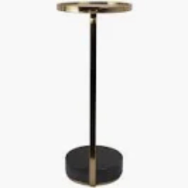 24\" Draco Marble And Gold Finish Accent Table