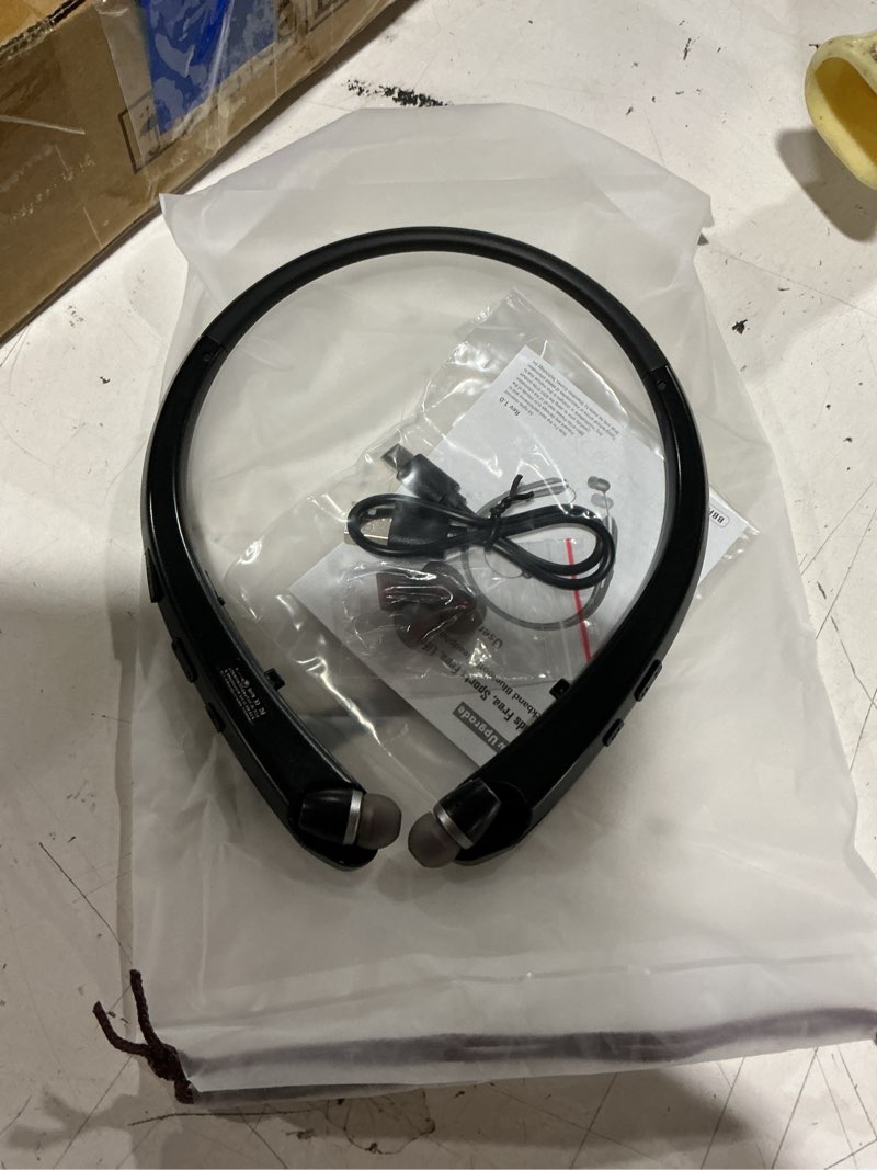 Condition photo showing New/Like New for gardway neckband bluetooth headphones, bluetooth 5.4 wireless headphone with retractable earbud,16hrs playtime, ipx5 sweatproof, around the neck headphones stereo headset black 2026