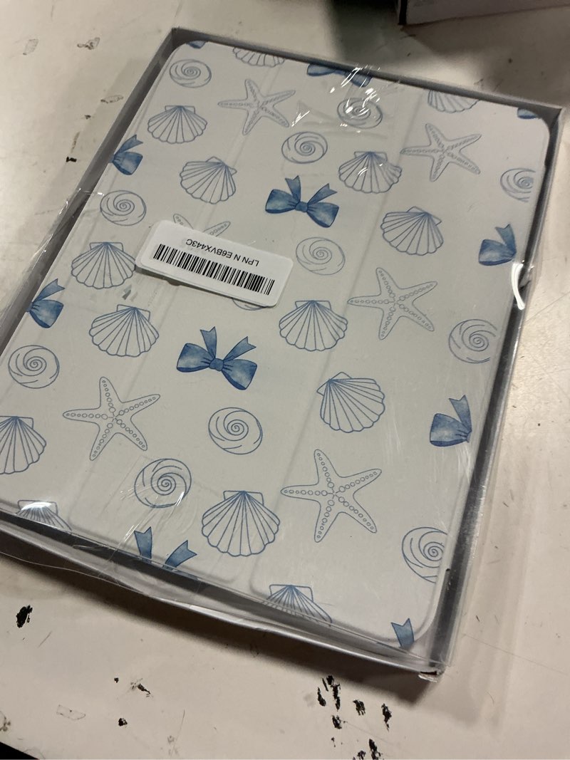 Condition photo showing Good Condition for seashell bow case for ipad (a16) 11th generation 2025 11"/ipad 10th generation 2022 10.9" cute bowknot coastal design leather protective case foldable soft back cover with pencil holder