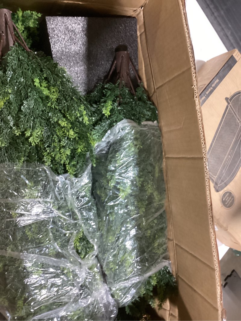 Condition photo showing New/Like New for Artificial Topiary Tree 2-Set - Beautiful Realistic Faux Cedar Pines, 4 Feet Tall, UV Protection for Longer Life, Durable 6" Wide Heavy Duty Pots for Outdoor & Indoor Decor(2, 48 inch) 2 48 inch