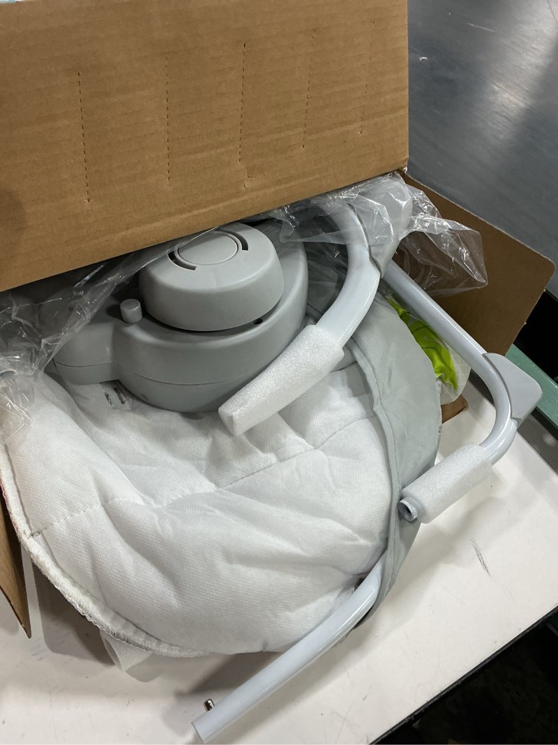 Condition photo showing As Is for bright starts playful paradise portable compact automatic baby swing with music, unisex, newborn +