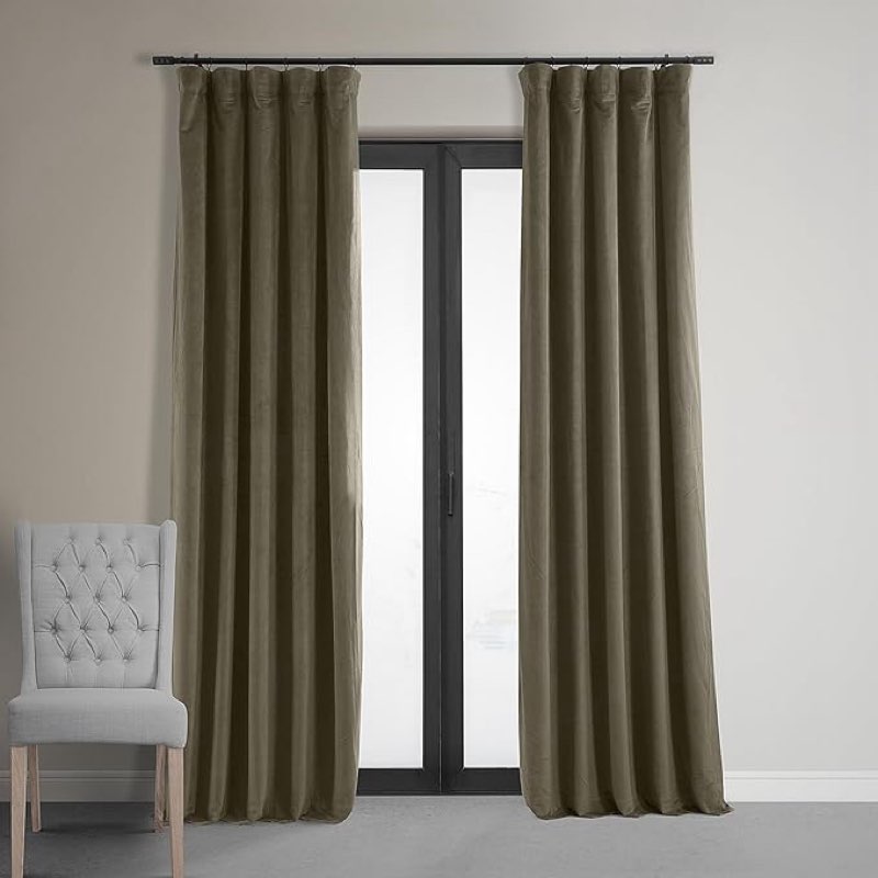 hpd half price drapes signature velvet thermal blackout curtains for living room 96 inch long (1 pan
