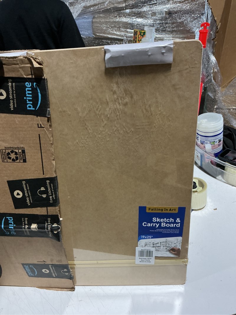 Condition photo showing New/Like New for Falling in Art 19x25 Sketch Board, Drawing Tote Board for Artists with Sturdy Clip and Rubber Bands, Portable Art Clipboard for Classroom and Studio Drawing