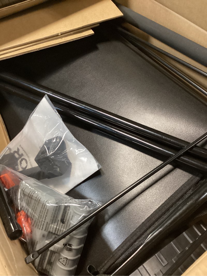 Condition photo showing As Is for vevor push lawn sweeper, 21inch leaf & grass collector, heavy duty thickened steel durable to use with large capacity 3.5 cu. ft. mesh collection hopper bag, 2 spinning brushes 21 inch lawn sweeper