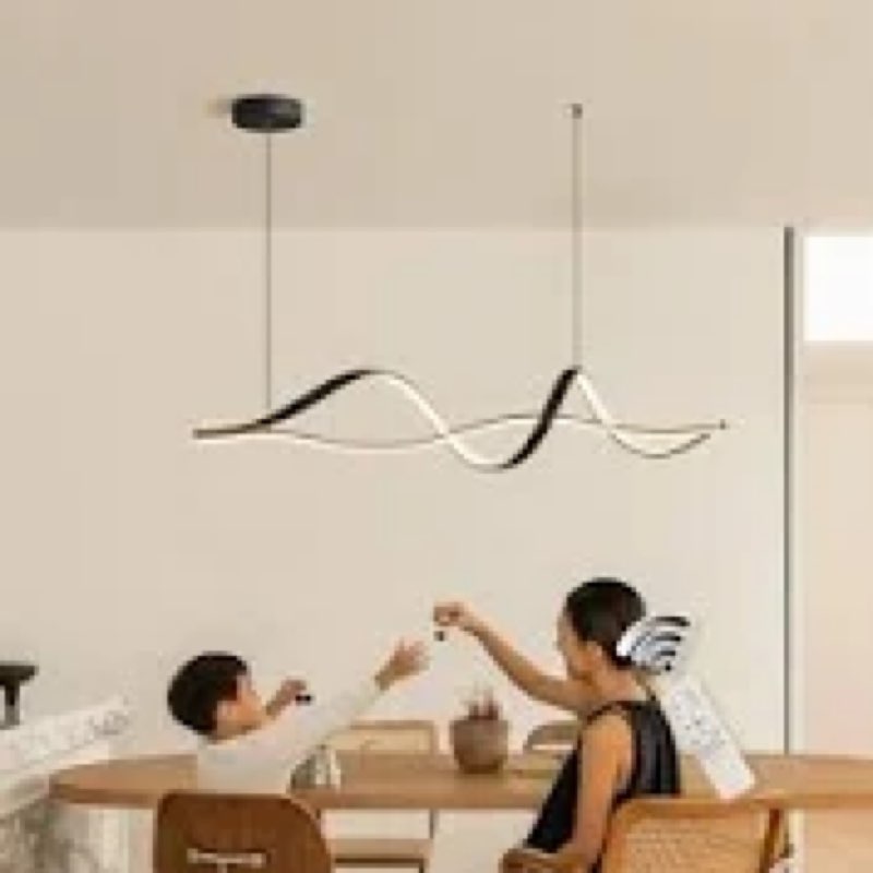  Fanchet 2 - Light Black LED Kitchen Island Pendant Ivy Bronx