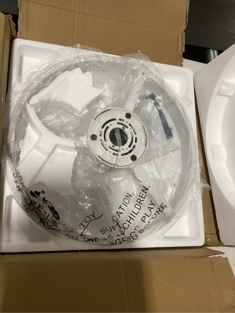 Condition photo showing Good Condition for volisun low profile ceiling fans with lights and remote, 20in fandelier ceiling fan flush mount, 3000k-6500k smart bladeless led fan light, white modern ceiling fans with lights for bedroom white 20 inch
