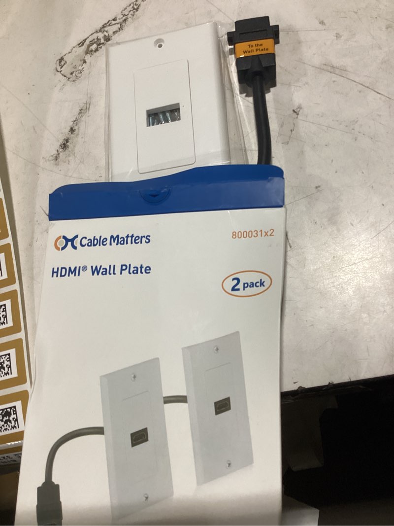 cable matters 2-pack 1-port hdmi wall plate in white (4k uhd, arc, and ethernet pass-thru support)
