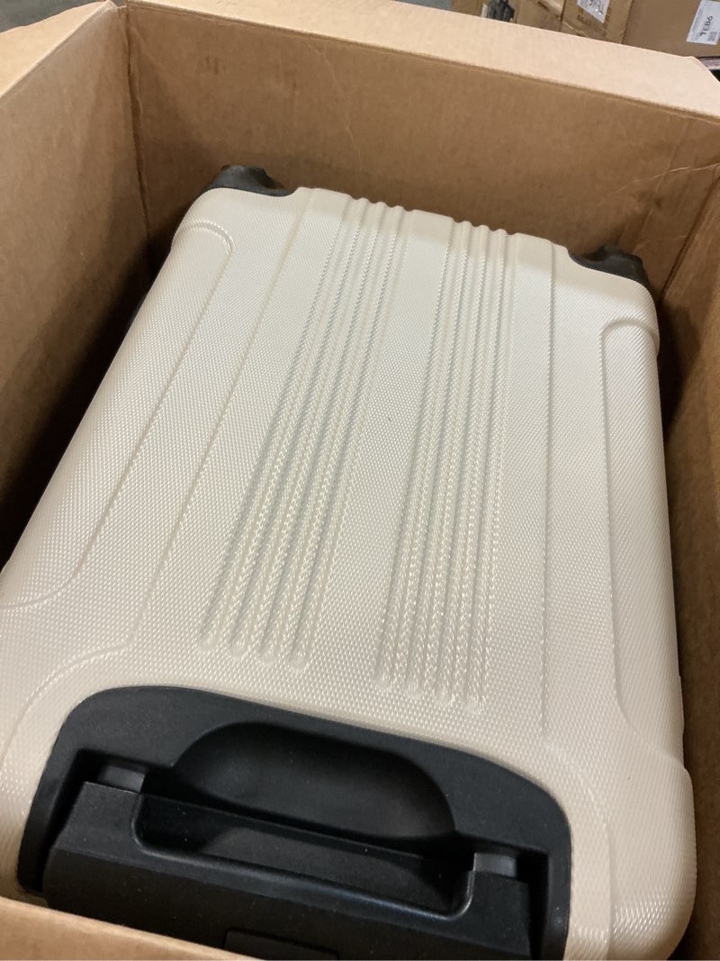 Condition photo showing As Is for Kenneth Cole REACTION Bounds Lightweight Hardshell 4-Wheel Spinner Luggage, Mushroom, 20-Inch Carry On 20-Inch Carry On Mushroom