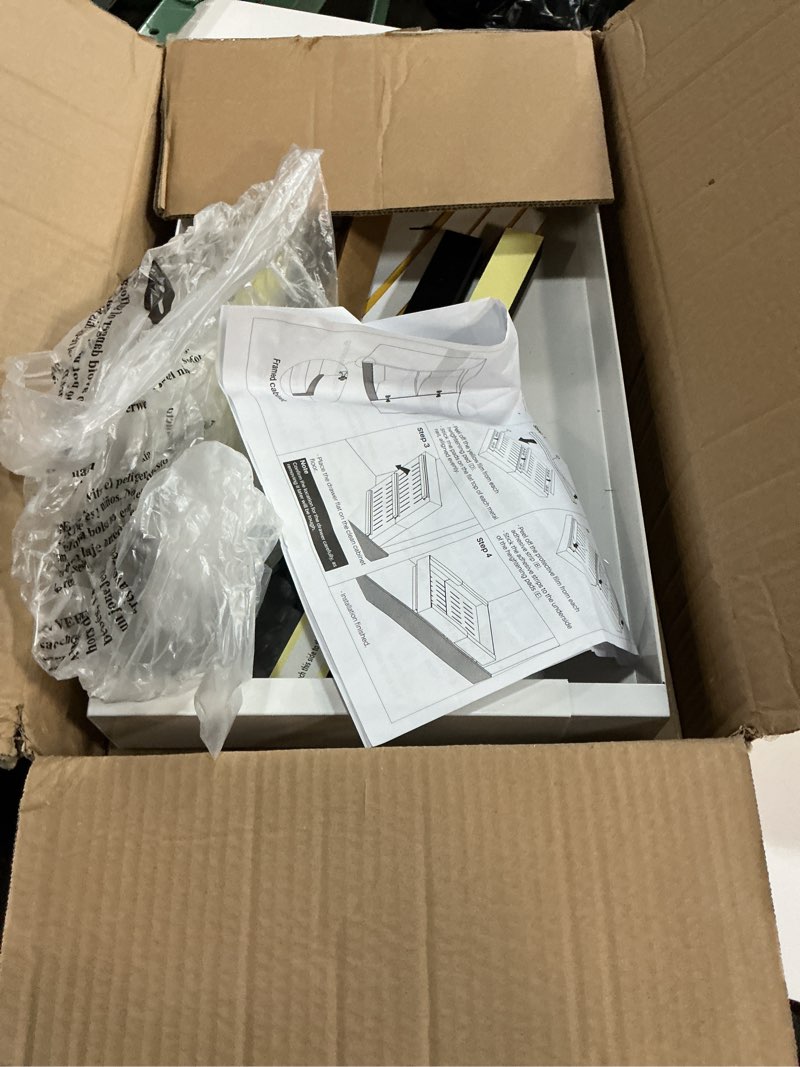 Condition photo showing Good Condition for Kitstorack Pull out Cabinet Organizer, Expandable(12"-20") Heavy Duty Slide out Drawers Fixed with Adhesive Nano Film for Pots, Roll out Shelf Storage for Kitchen Base Cabinet Organization(White) White 21"D×12"-20"W(1 Pack)