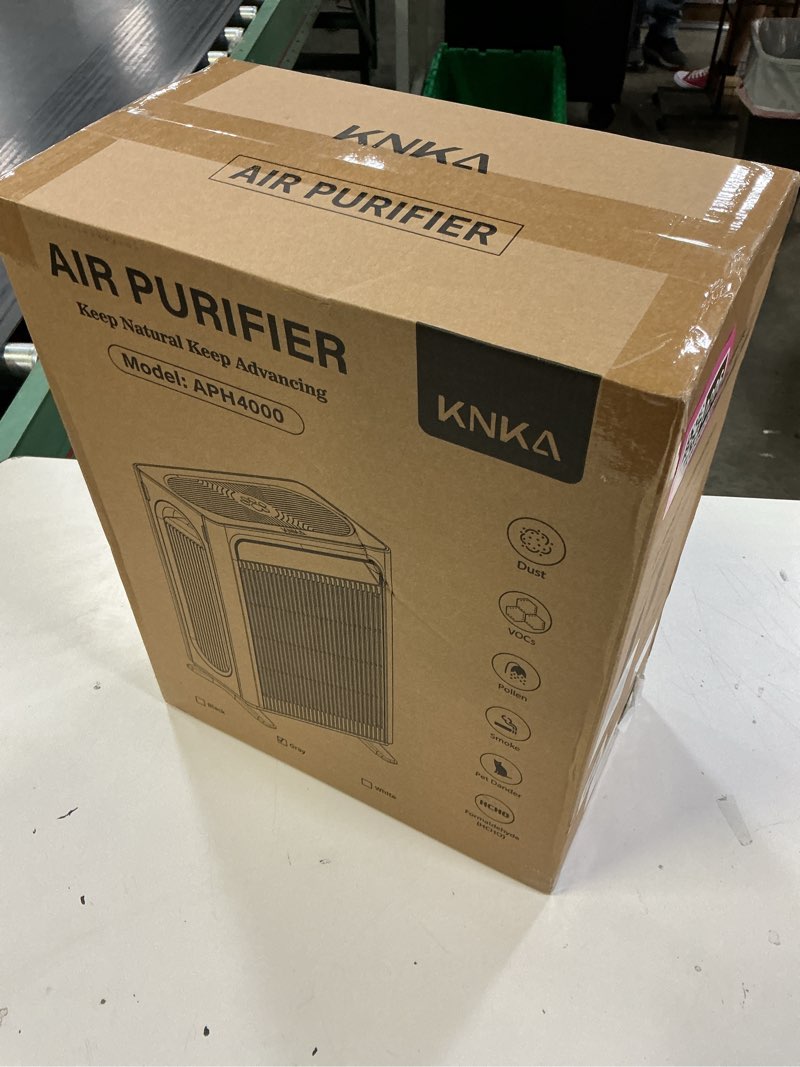 Condition photo showing New/Like New for knka air purifier for home bedroom large room up to 1,695 ft² in 1 hr, hepa air cleaner with washable pre-filter, aqi display, eco mode, sleep mode, pet mode for pets, dust, pollen, aph4000
