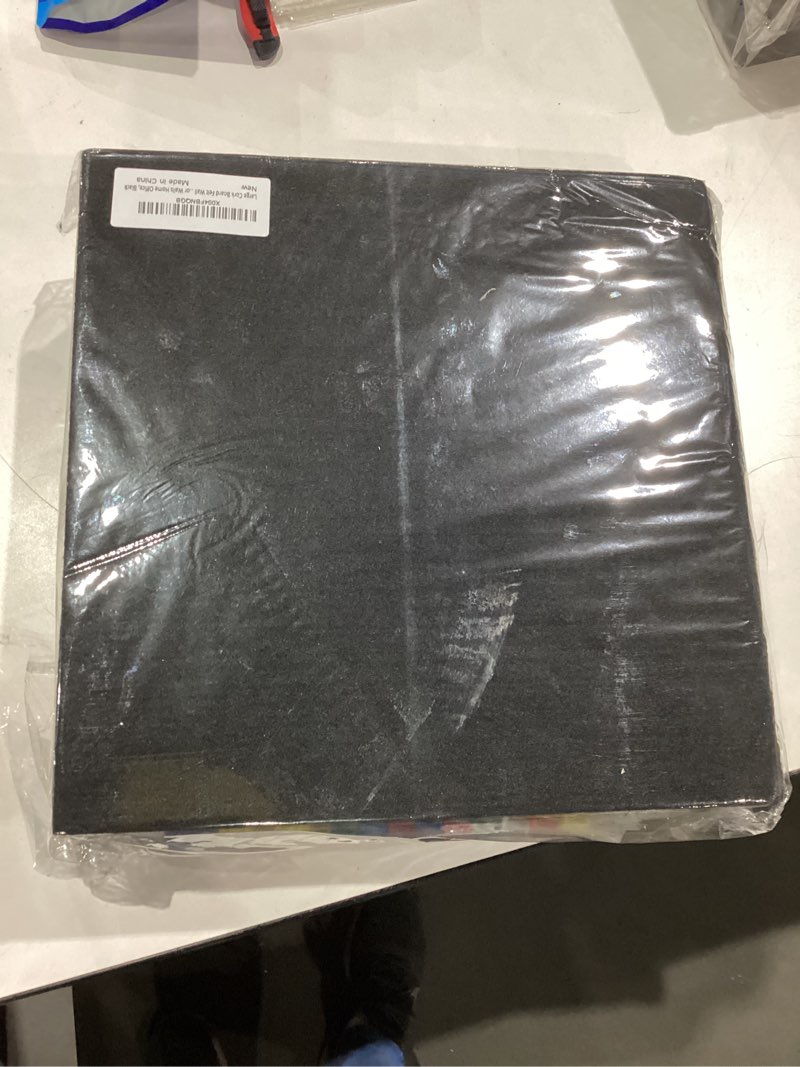 Condition photo showing New/Like New for Large Cork Board Felt Wall Tiles, 47"x35" 12 Pack Felt Bulletin Board Pin Board with Safe Removable Adhesive Tabs and Push Pins, Alternative Cork Board for Walls Home Office, Black Narrow Stripe - Black 12 PACK