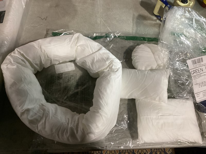 Condition photo showing Good Condition for 4PC Newborn Photography Props Baby Posing Aid Pillow Beans Bag 1pc Donut +3 pcs Posing Pillow Photograph Shoot Set for 0-3 Months Baby White