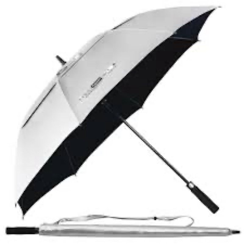 Inch UPF50+ Sun Umbrella UV Protection UV Umbrellas for Sun Protections Windproof Large Golf Umbrella Auto Open and Vented Double Canopy Umbrellas for Sun and Rain
