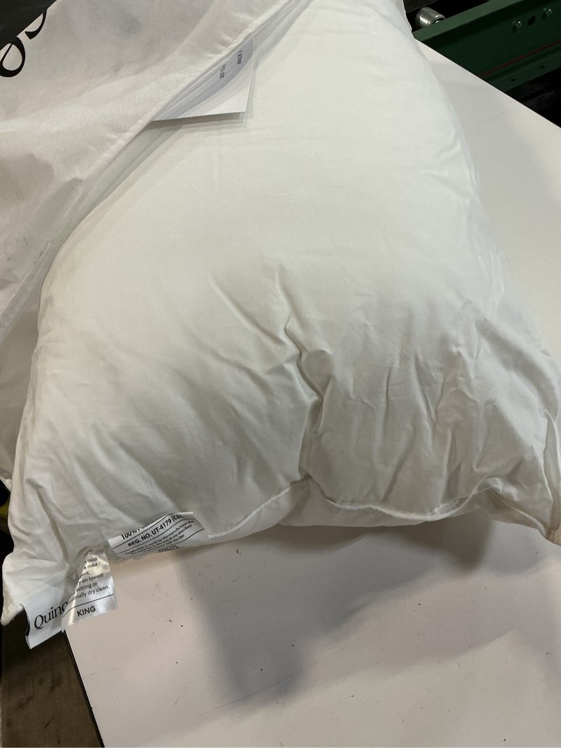 Condition photo showing New/Like New for premium down alternative pillow, king, soft/medium
