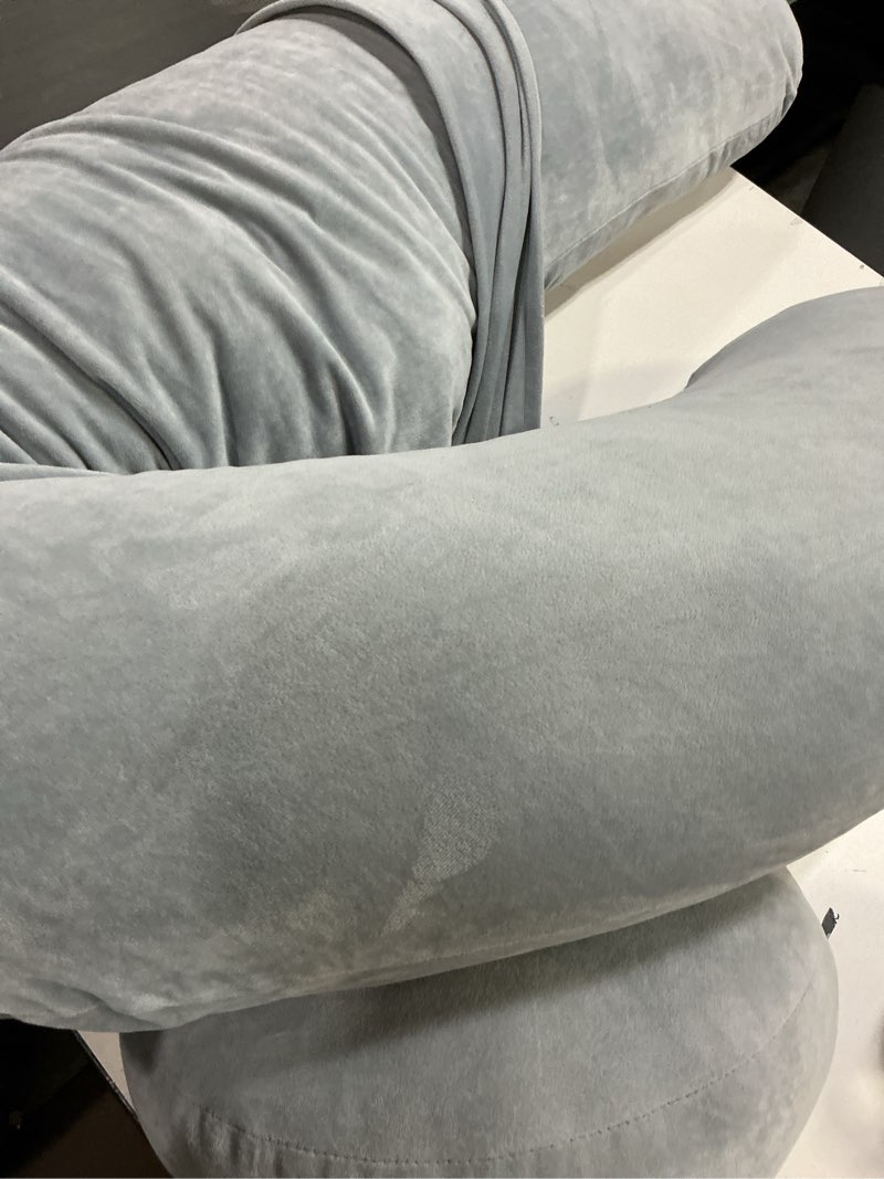 Condition photo showing As Is for BATTOP Pregnancy Pillow for Sleeping,Full Body Maternity Pillow with Removable Washable Cover,Support for Back,HIPS,Legs,Belly for Pregnant Women A-velvetgrey