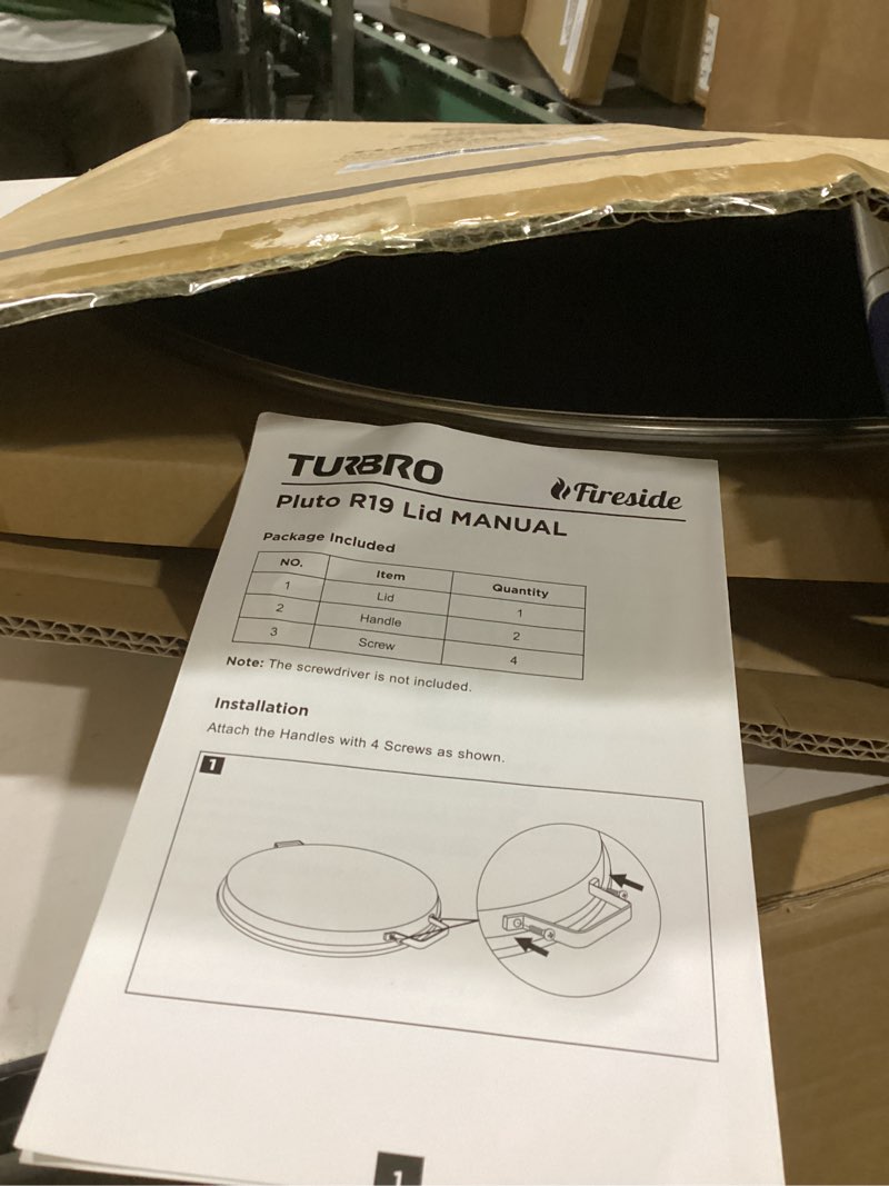 Condition photo showing Good Condition for TURBRO Fireside Pluto R19 Lid, 19 in. 304 Stainless Steel Fire Pit Accessories for Outdoor Fire Pits and Camping Accessories