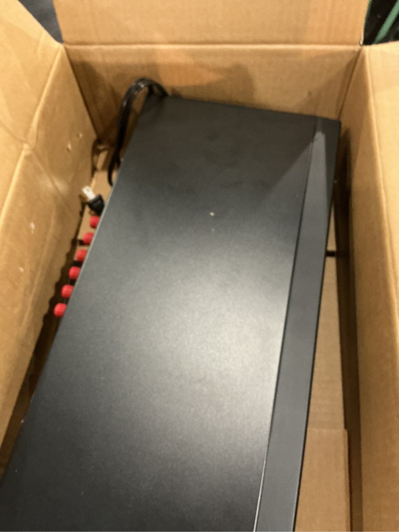 Condition photo showing Good Condition for pyle 5.2 channel bluetooth home theater amplifier, 240 watts peak power, microphone input with echo for karaoke, arc hi-def input, usb-a input with mp3 player, fm radio - pt875bt