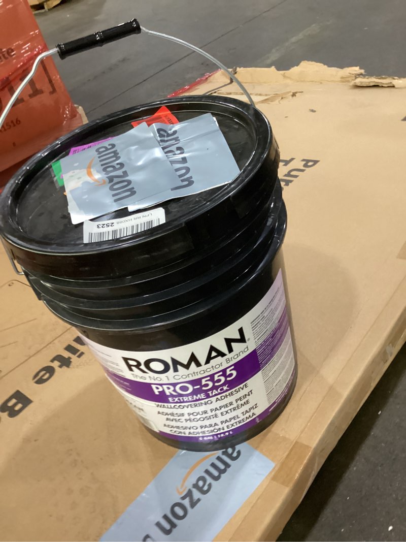 Condition photo showing As Is for pro-555 vinyl wallpaper adhesive - extreme tack wallpaper paste - 5 gallons, tan