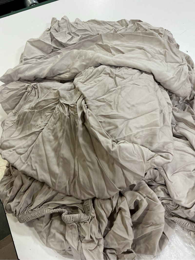 Condition photo showing As Is for bamboo fitted sheet set, twin xl