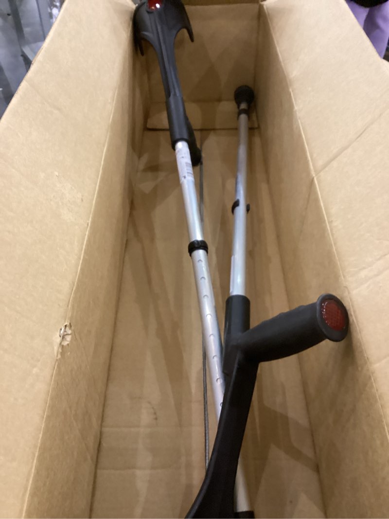 Condition photo showing Good Condition for PEPE Mobility Forearm Crutches for Adults (x2 Units) Open Cuff, Adjustable Height, Aluminium, Lightweight Elbow Crutches, Made in Europe Black