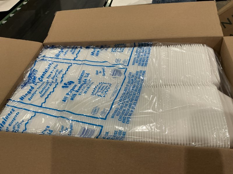 Condition photo showing Good Condition for 1-compartment foam container 100 / bag with removable hinged lid