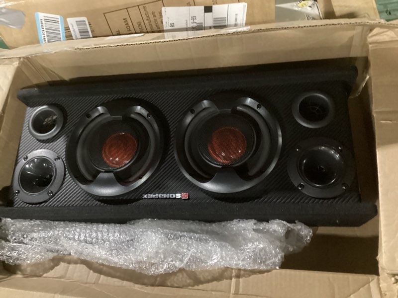 Condition photo showing As Is for similar  to photo sdx bluetooth active speaker system digital music player & fm radio standard packaging