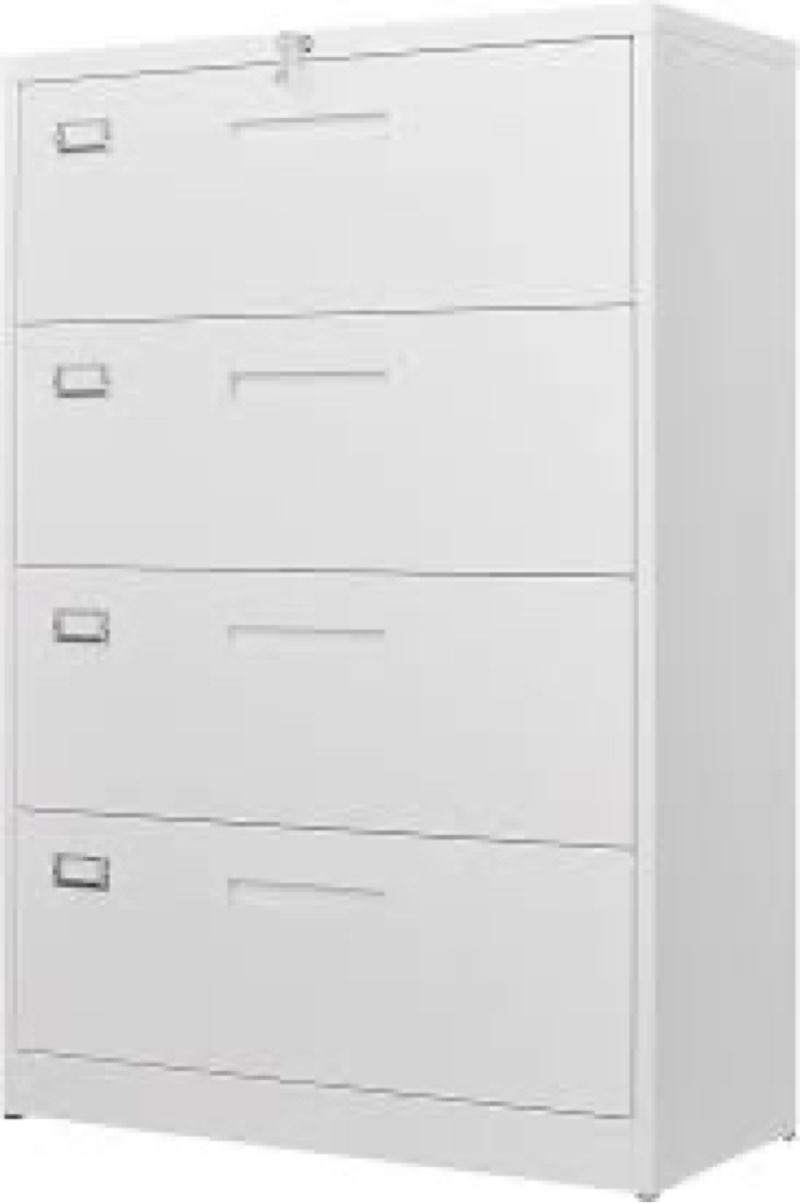 Similar Letaya File Cabinets,4 Drawer Metal Lateral Filing Organization Storage Cabinets with Lock,Home Office for Hanging Files Letter/Legal/F4/A4 Size (Require