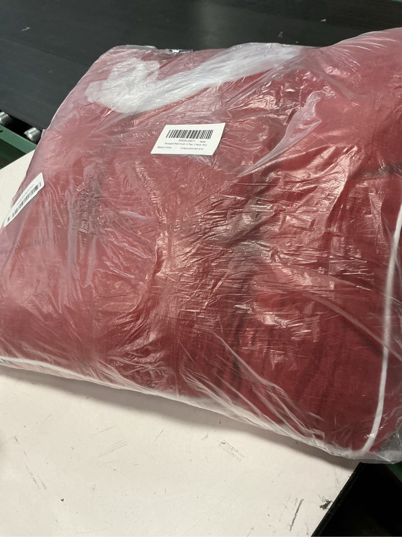 Condition photo showing As Is for favoyard patio cushions 19 x 19 inch indoor & outdoor chair cushions water-resistant seat cushion for patio furniture 3-year color fastness square tufted couch chair pads with ties, 2 pack, red red 19 x 19 in