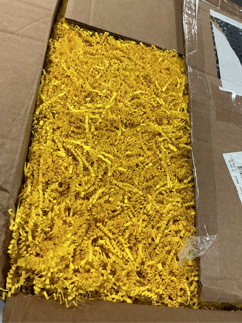 Condition photo showing Good Condition for box usa yellow crinkle paper filler (10lb) - shredded paper for basket stuffing, shipping, packaging, confetti, crafts & holidays - crinkle cut