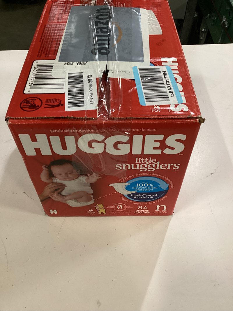 Condition photo showing New/Like New for Huggies Size Newborn Diapers, Little Snugglers Baby Diapers, Size Newborn (up to 10 lbs), 84 Count, Packaging May Vary Newborn 84